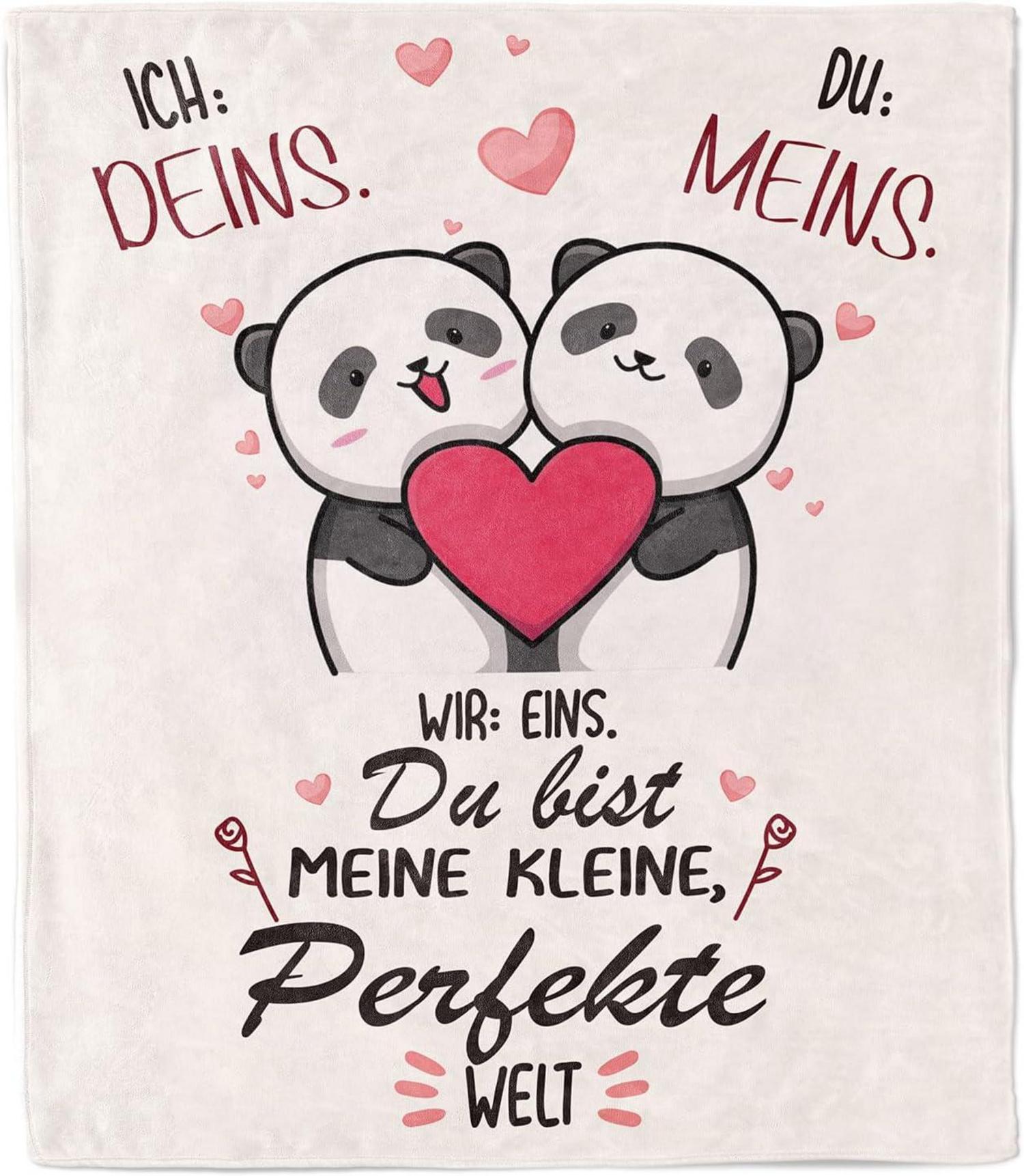 Rosa Kuscheldecke Ich Liebe Dich Geschenke Partner 130x150cm Leopard Muster