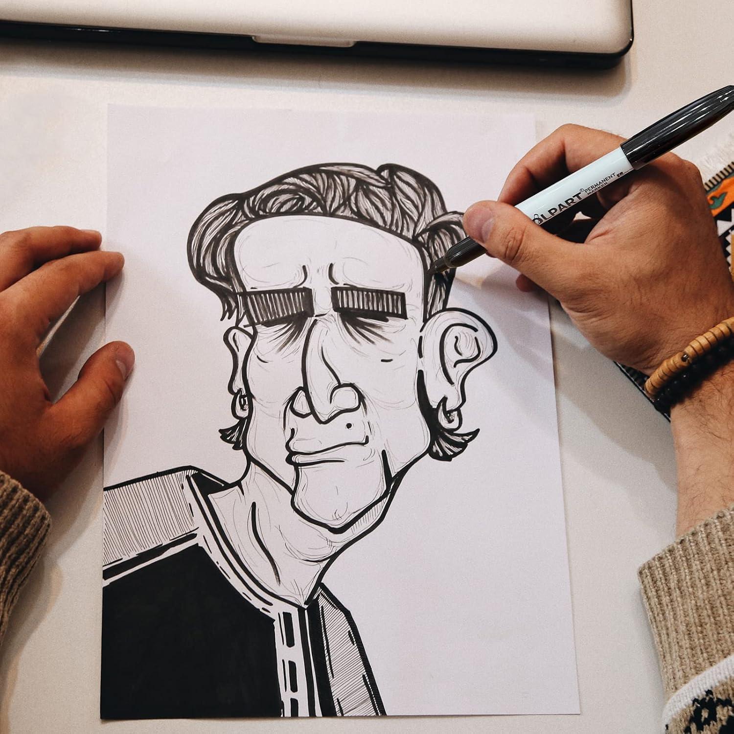 85 Permanent Marker Schwarz Filzstifte Feine Spitze Wasserfest