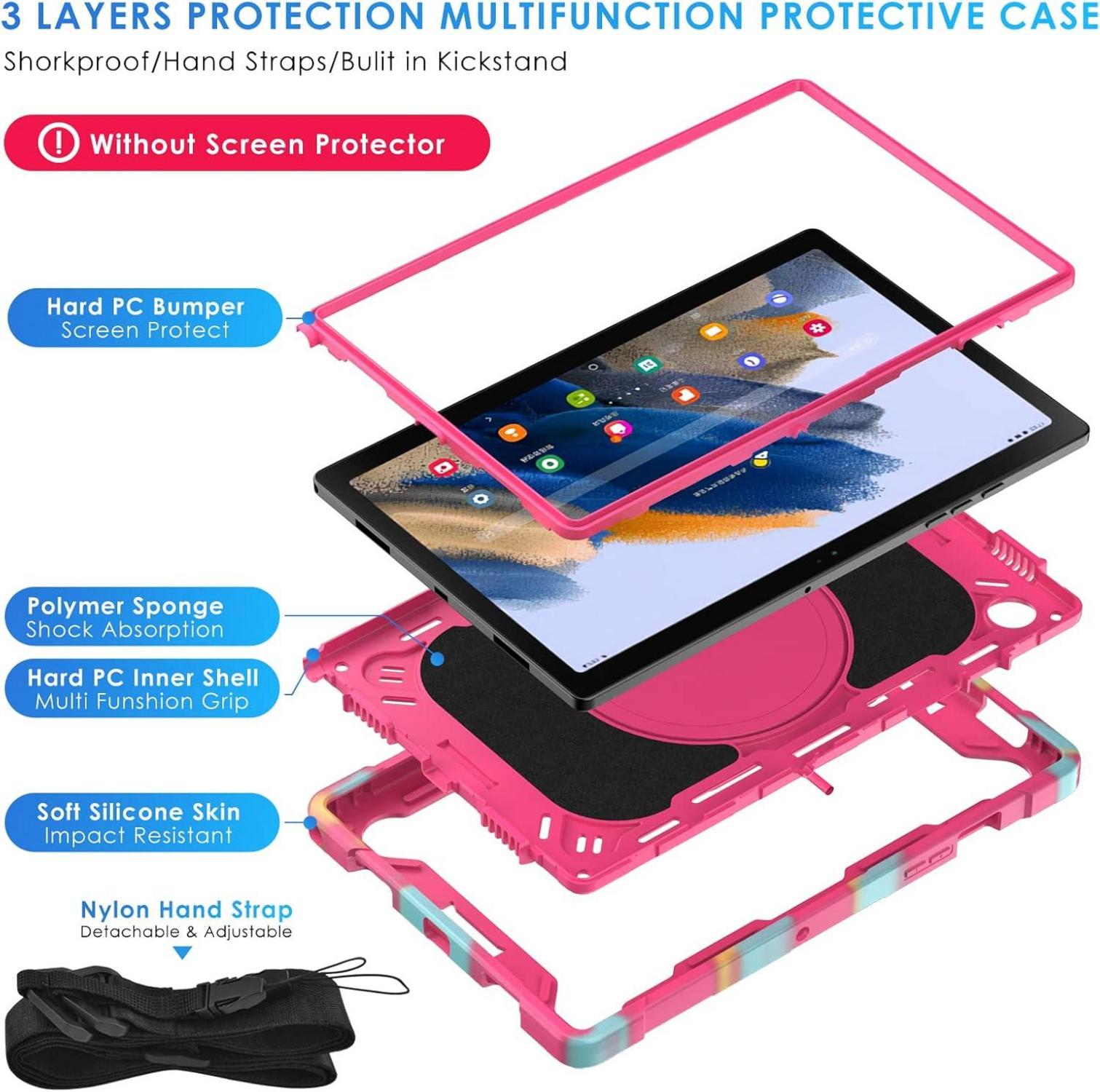 Stoßfeste Schutzhülle Samsung Galaxy Tab A8 10.5'' 2021/2022 Camo Rot