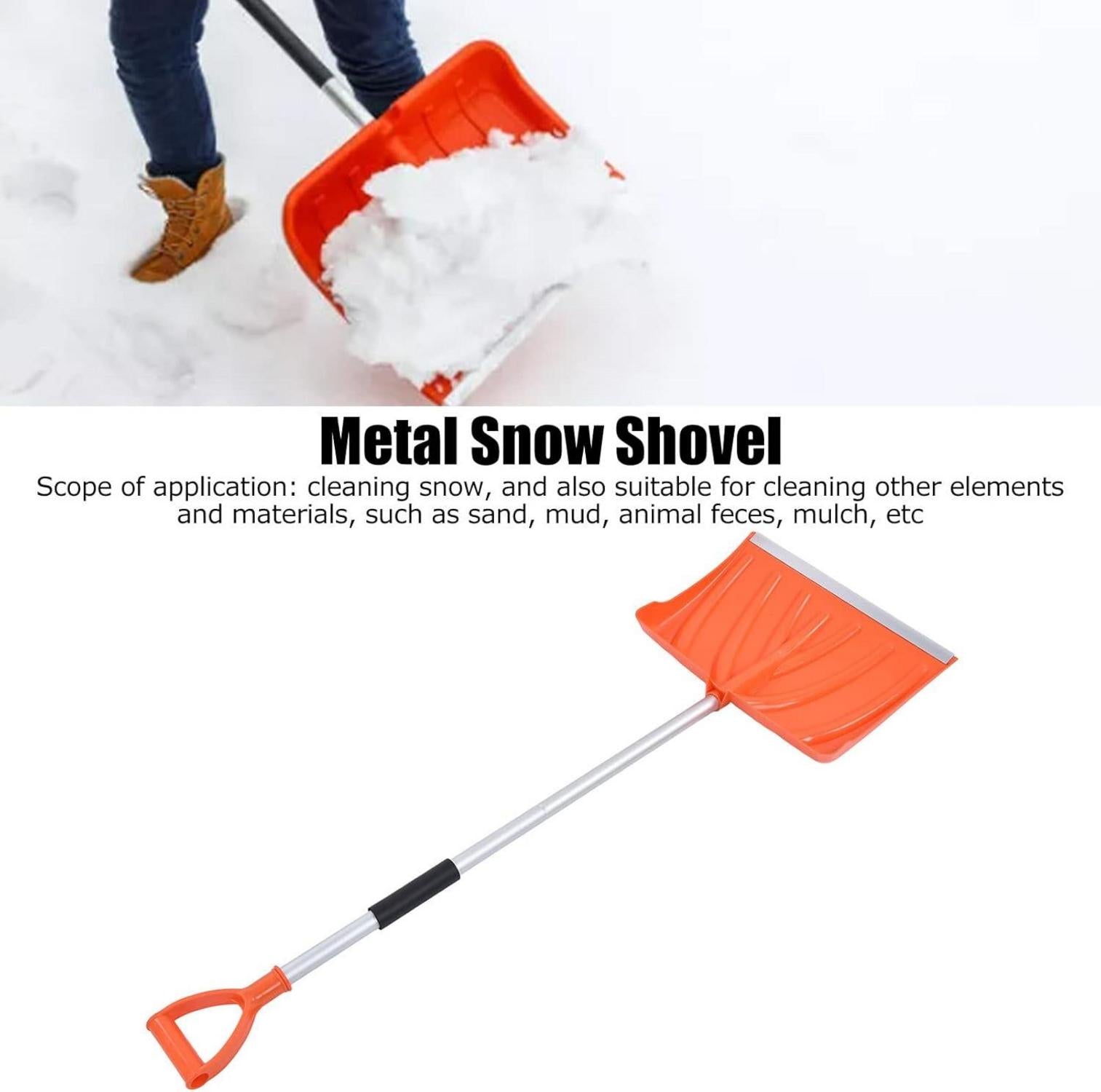 Schneeschaufel mit D-förmigem Griff und großer Kapazität