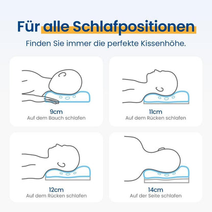 Höhenverstellbares Memory Foam Nackenstützkissen mit waschbarem Bezug Grau