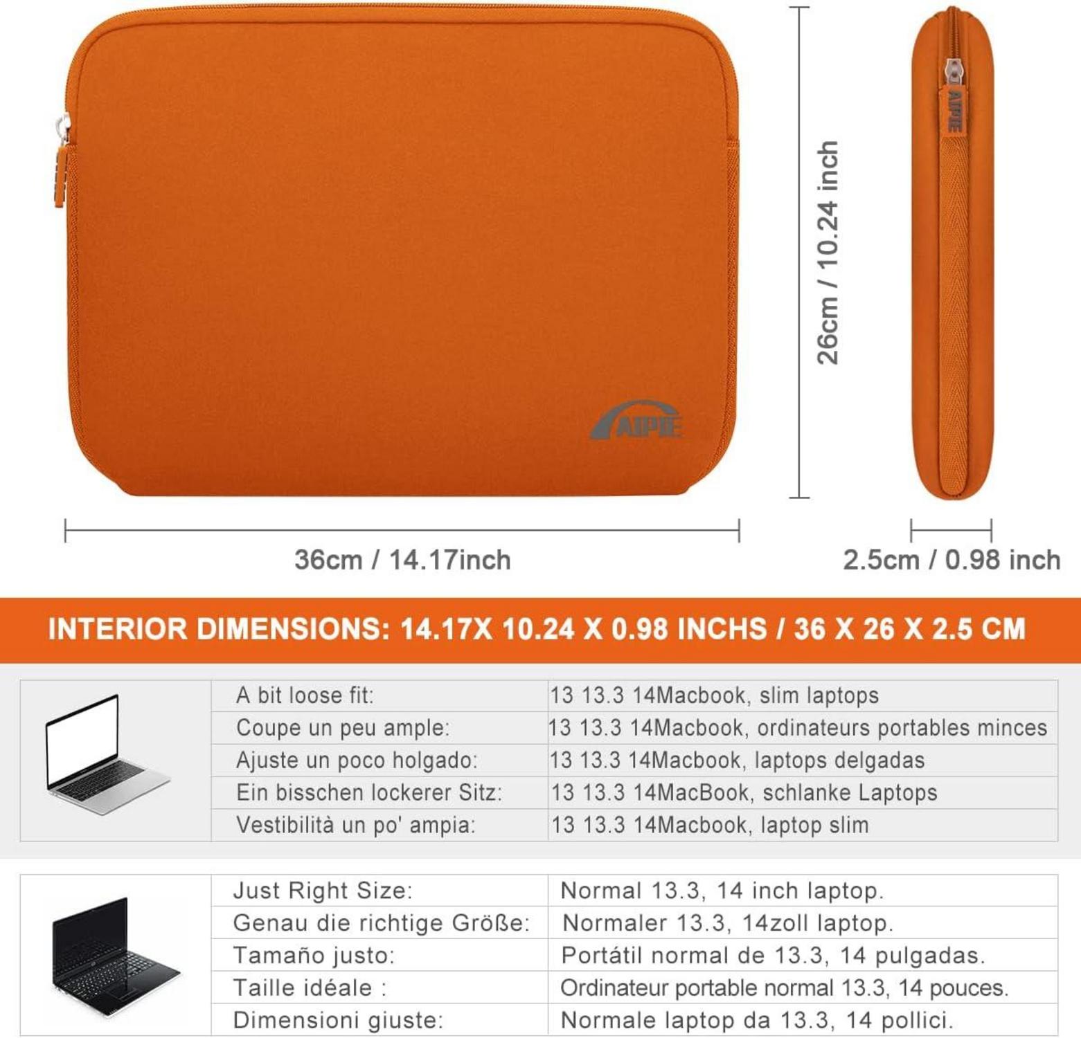 Laptophülle 14 Zoll Stoßfest Notebook Schutzhülle Orange