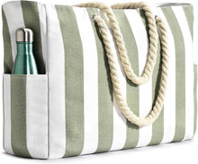 Wasserdichte Streifen Strandtasche mit Reißverschluss