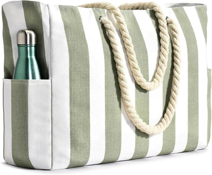 Wasserdichte Streifen Strandtasche mit Reißverschluss