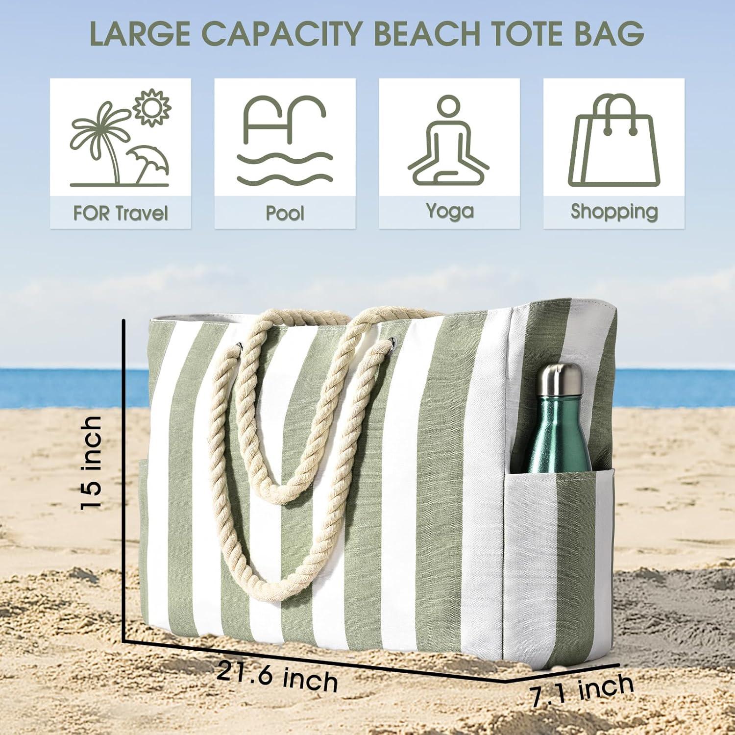 Wasserdichte Strandtasche mit Streifenmuster und