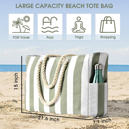 Wasserdichte Strandtasche mit Streifenmuster und