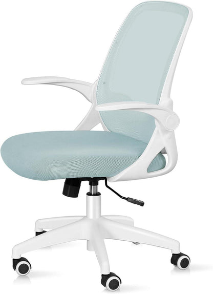 Ergonomischer Bürostuhl mit klappbaren Armlehnen Mintgrün 360° Drehstuhl