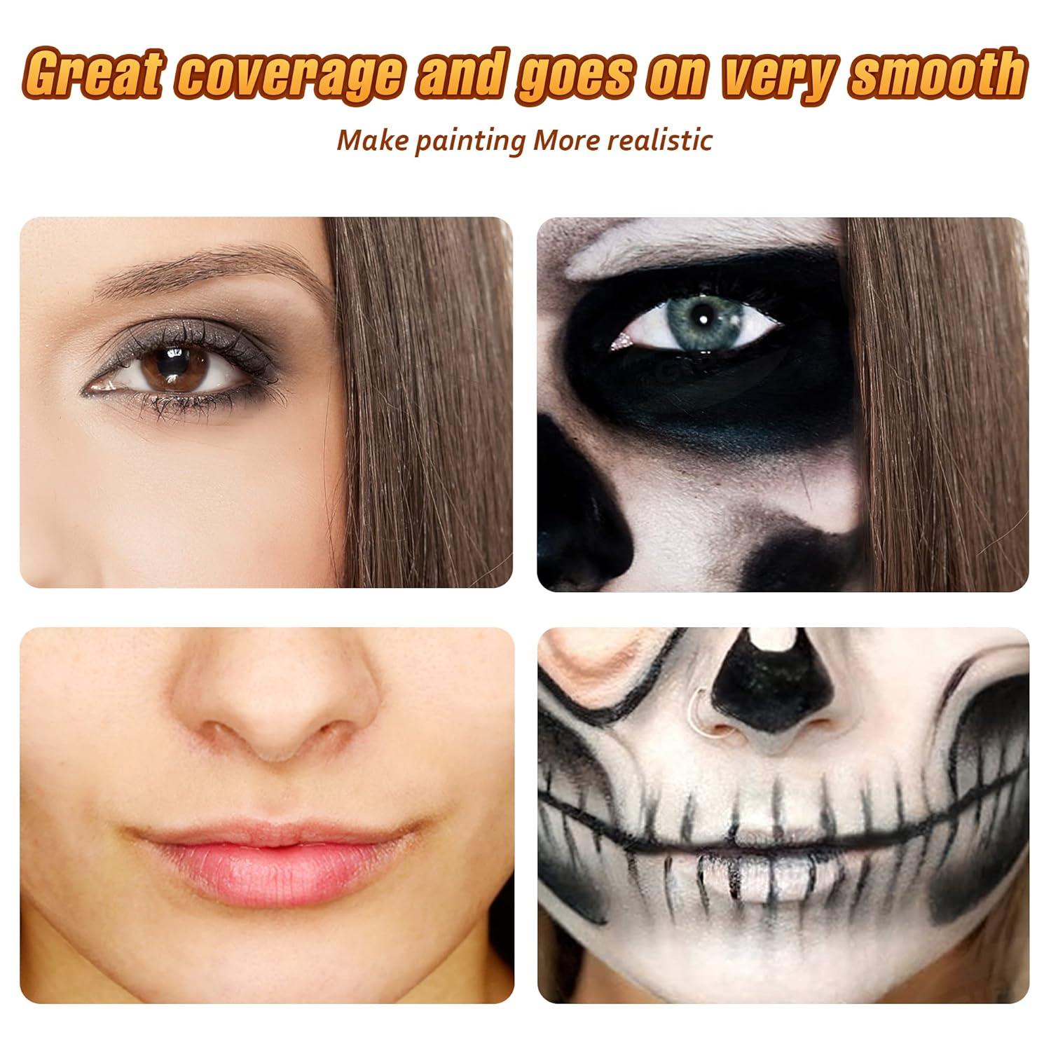 Kinderschminke Set Halloween Cosplay Make-up Schwarz Weiß 28g