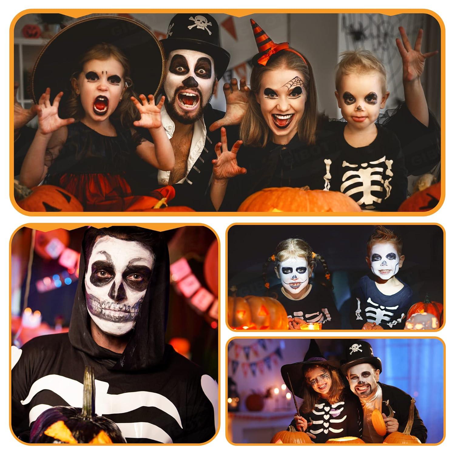 Kinderschminke Set Halloween Schwarz Weiß Make-up Körperfarbe 28g