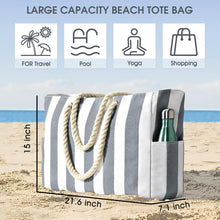 Große wasserdichte Strandtasche Streifen XXL Familie