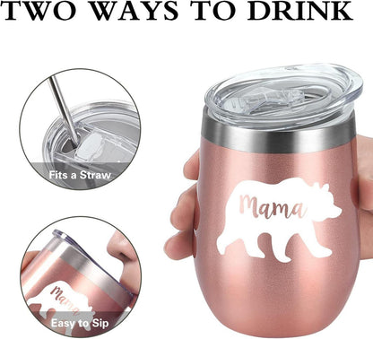 Livole Mama Bär Thermobecher 350ml Vakuum Edelstahl Becher