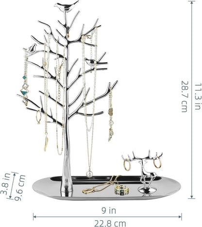 Baum Hirsch Schmuckständer Ringe Ohrringe Halsketten Armbänder Silber