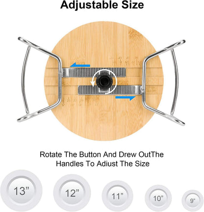 Tellerhalter Organizer 2 Stück 22-33 cm Verstellbare Größe Bambus