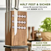 Magnetischer Messerblock aus Akazienholz 360° drehbar