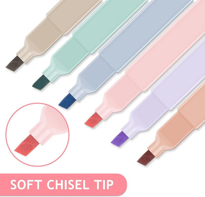 Ästhetische Pastell Textmarker Set, 6PCS Highlighter Brush