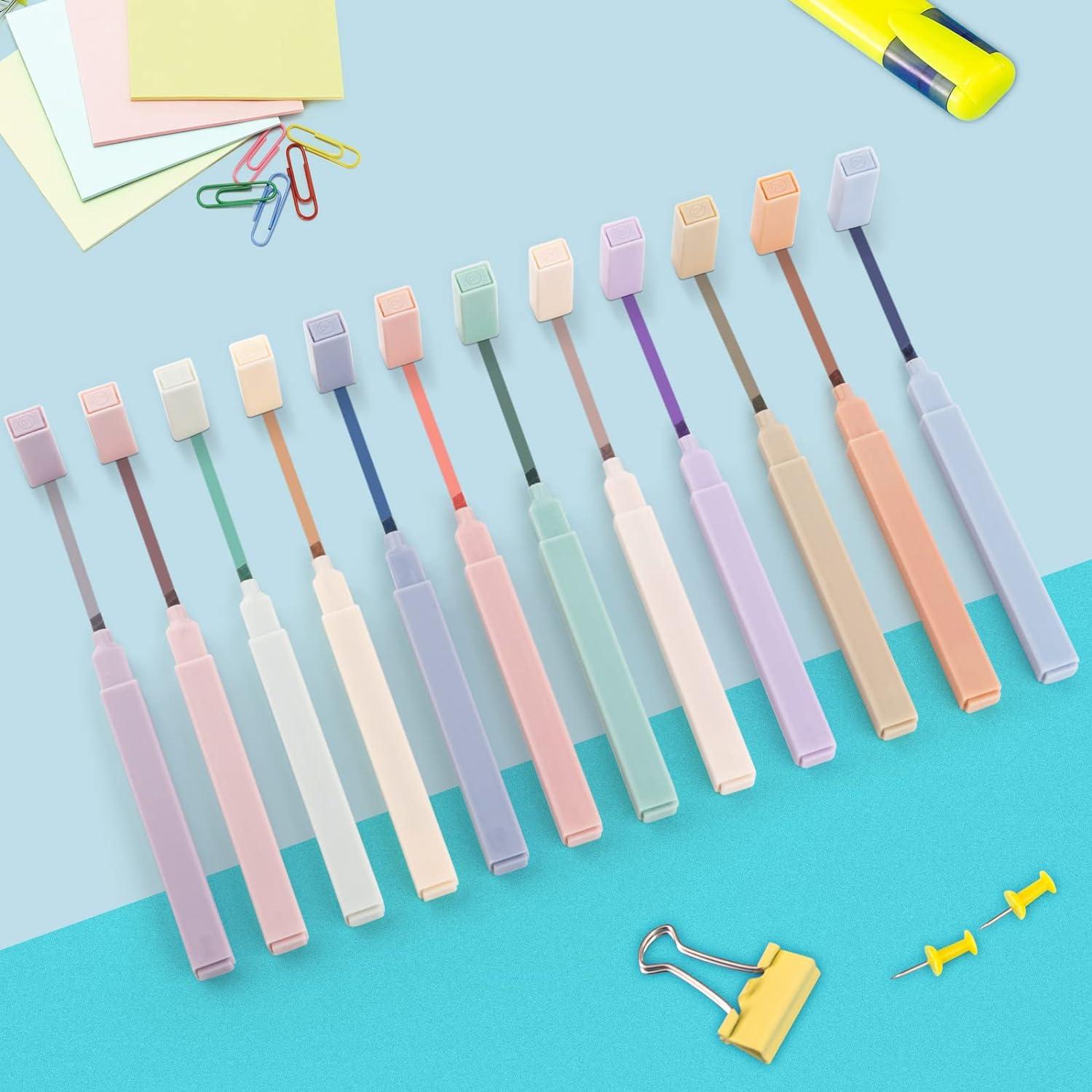 Ästhetische Pastell Textmarker Set 6 Stifte Brush Highlighter