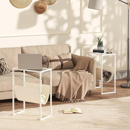 HOOBRO Beistelltisch Schmal mit Zeitschriftenschlinge und