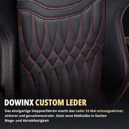 Ergonomischer Gaming Stuhl mit Massage & Lendenwirbelstütze, Schwarz