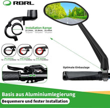 RBRL Fahrradspiegel mit Extra Großer Spiegelfläche und