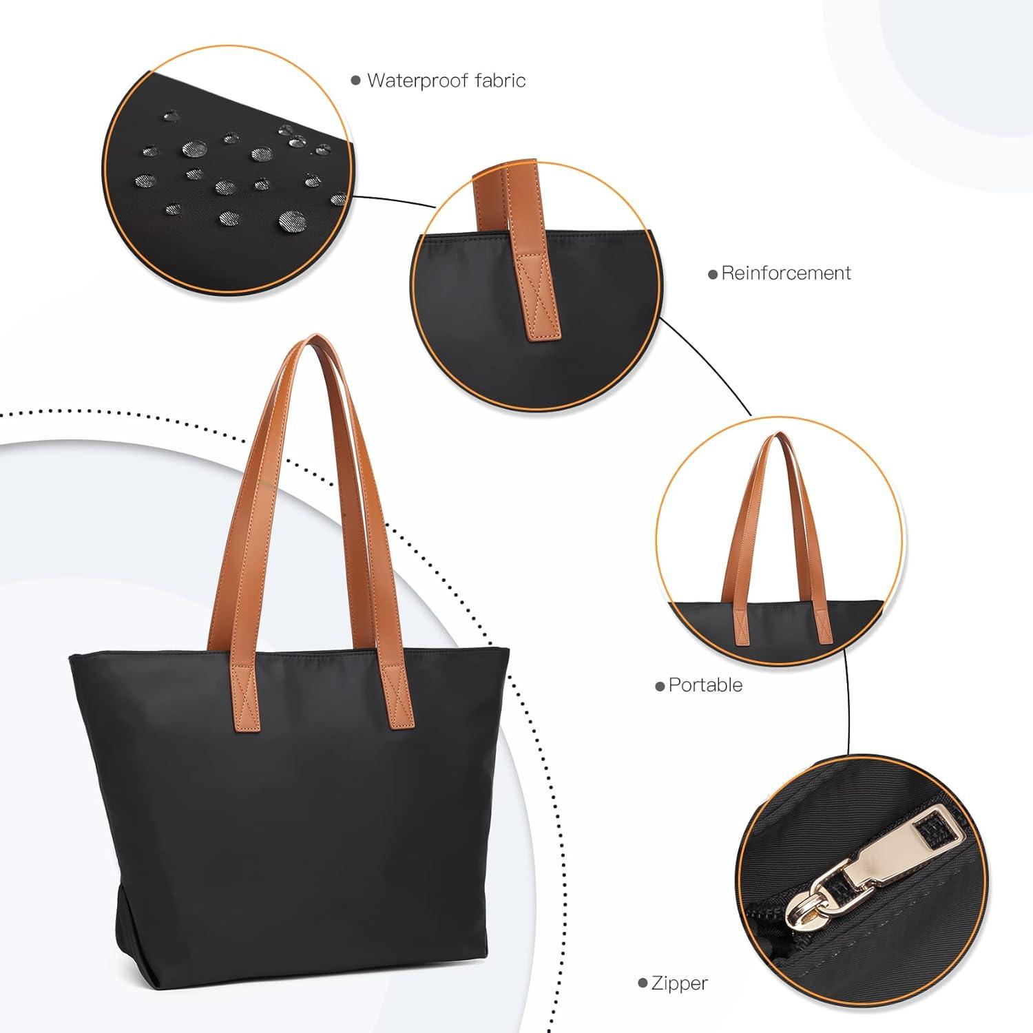 Elegante Damen Nylon Shopper Henkeltasche wasserdicht