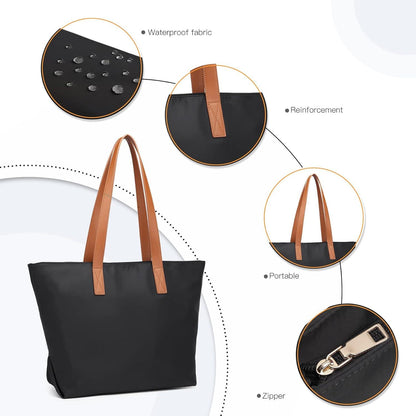 Elegante Damen Nylon Shopper Henkeltasche wasserdicht