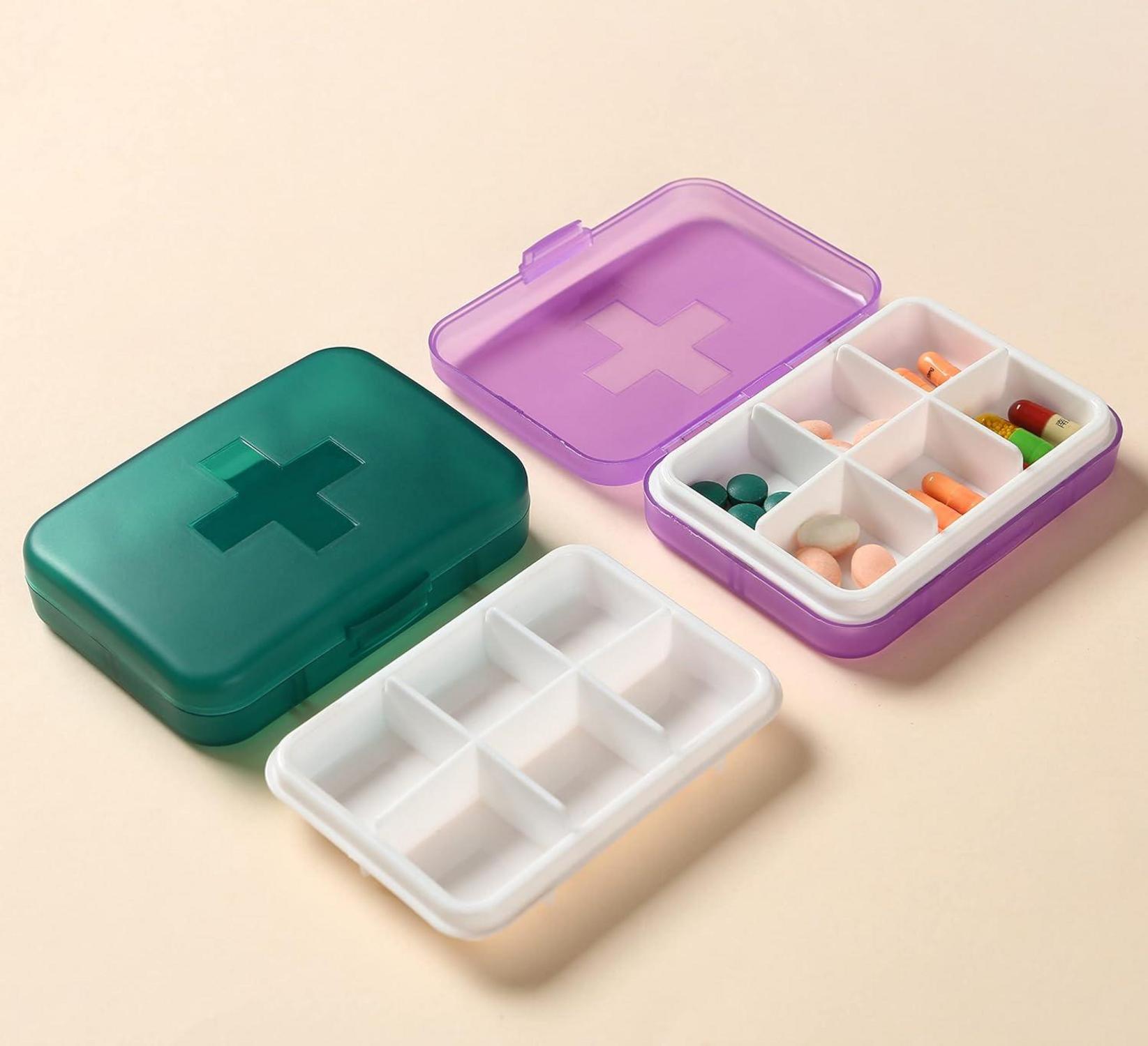 Pillendose wöchentlicher tragbarer Pillen-Organizer 6 Fächer