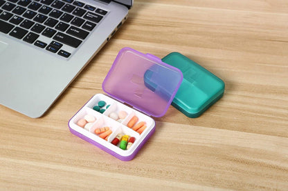 Pillendose wöchentlich tragbarer Organizer 6 Fächer Medikamente lila