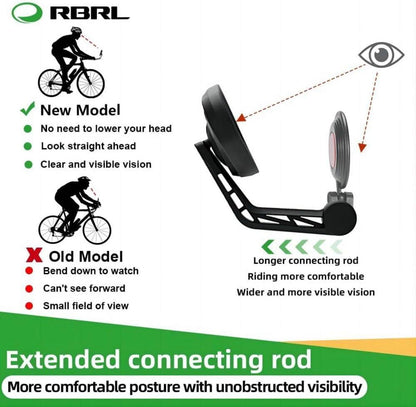 RBRL Großer Fahrradspiegel, Schlagfest, E-Bike, Universal, Rückspiegel