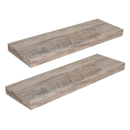 Wandregal 2er-Set schwebend, 60 cm, Greige, unsichtbare Halterung