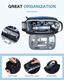 Herren Kulturbeutel Organizer Leder Dopp Kit Schwarz