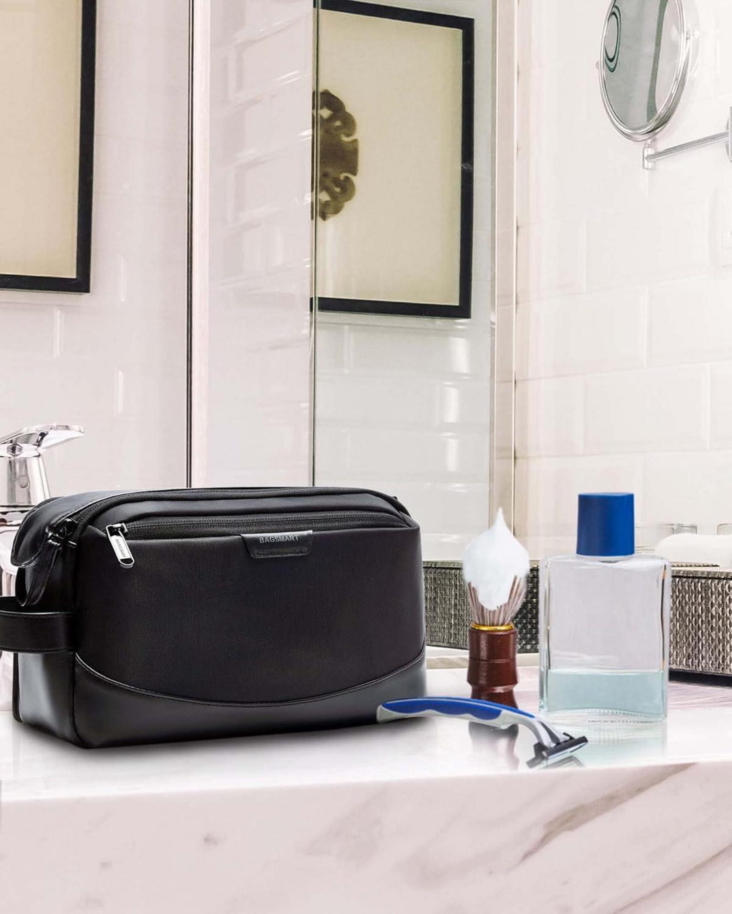 BAGSMART Herren Kulturbeutel Reise Dopp Kit Organizer Schwarz