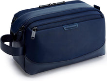 Großer BAGSMART Kulturbeutel aus Leder für Herren, Marineblau