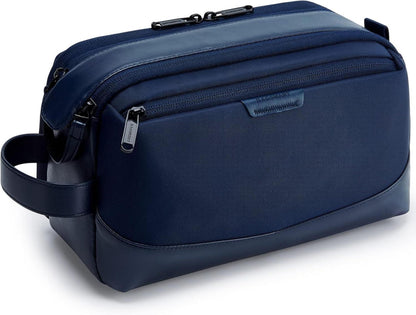 Großer BAGSMART Kulturbeutel aus Leder für Herren, Marineblau