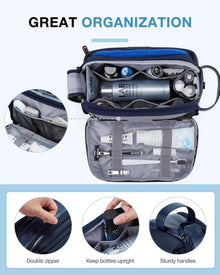 Herren Kulturbeutel Leder Dopp Kit Marineblau Organisator