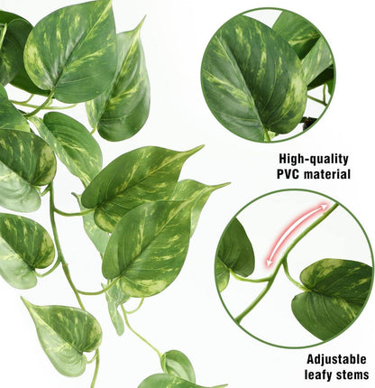 ALAGIRLS Künstliche Efeupflanze hängend im Topf - Zimmer Deko Grünpflanze 22 cm