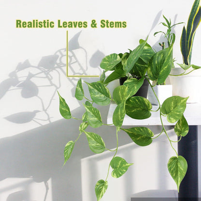 Hängende Künstliche Efeupflanzen im Topf Boho Deko Gold -Set of 2