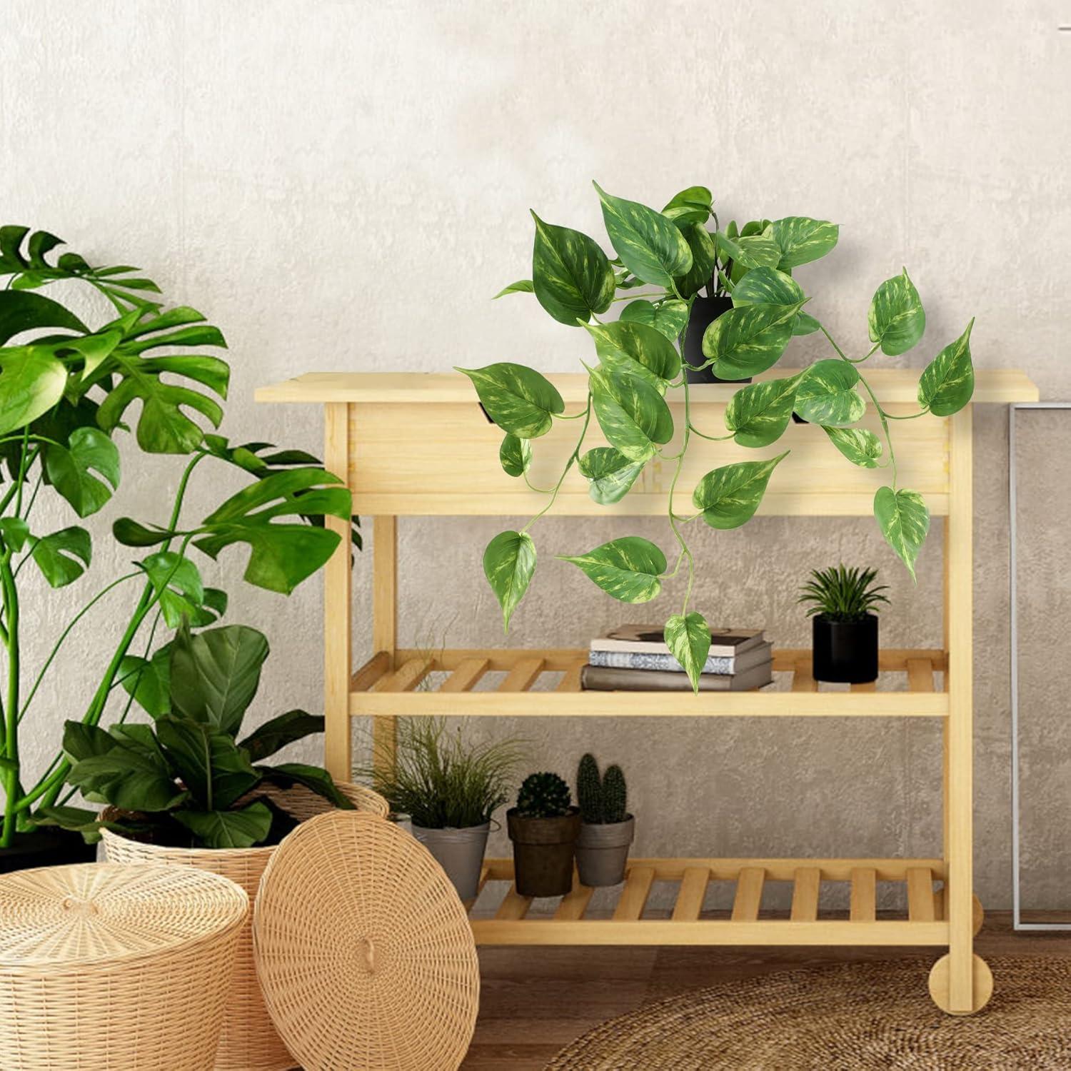 Hängende Künstliche Efeupflanzen im Topf Boho Deko Gold -Set of 2