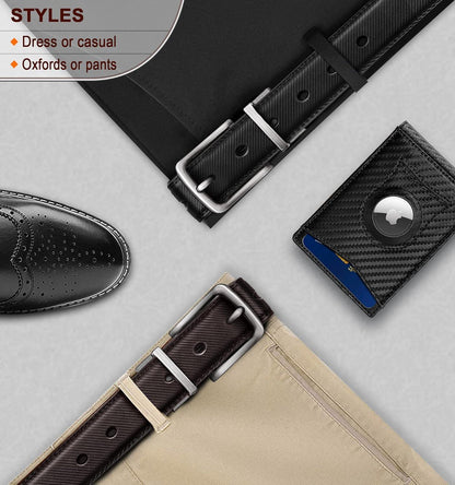 Ledergürtel Herren Wendegürtel Schwarz Braun 31mm taille verstellbar 110cm