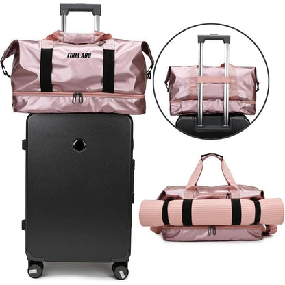 Große Reisetasche Grün mit Schuhfach Wasserdicht Sporttasche Nassfach Gym Bag