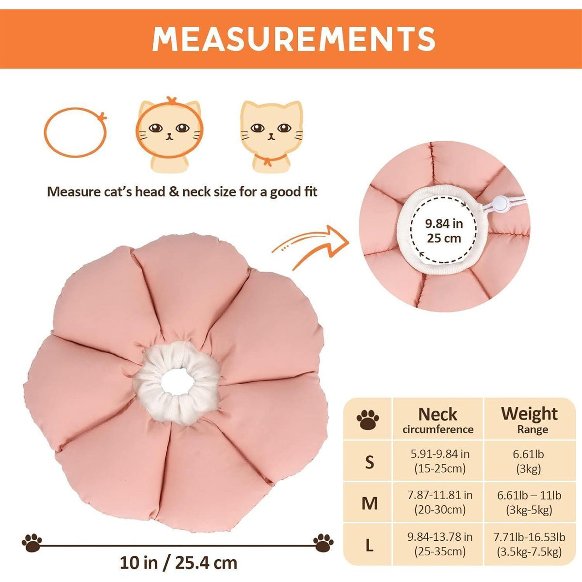 Halskrause Katze Pink Rose S – Schützt Wunden, bequem & waschbar