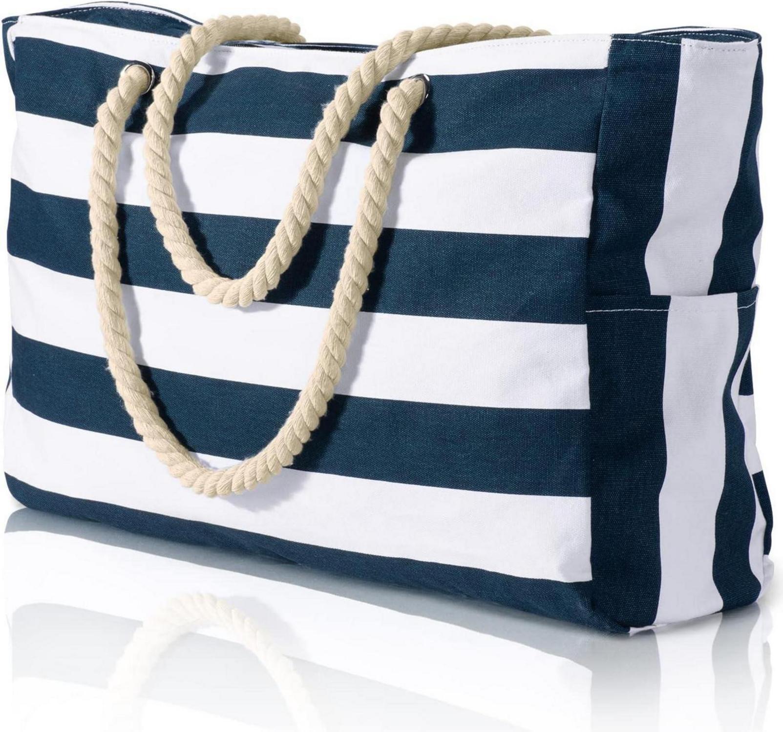 Leichte Wasserdichte Strandtasche mit Reißverschluss in Dunkelblau
