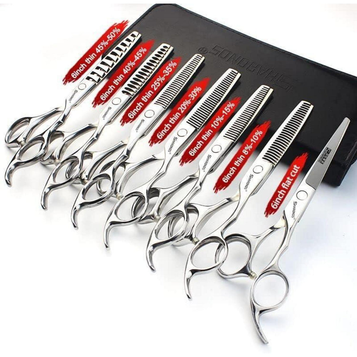 Professionelle Friseurschere 6 Zoll Edelstahl Set 7-teilig