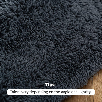 Großer Wohnzimmer Teppich 150x240cm Grau Hochflor Shaggy Antirutsch