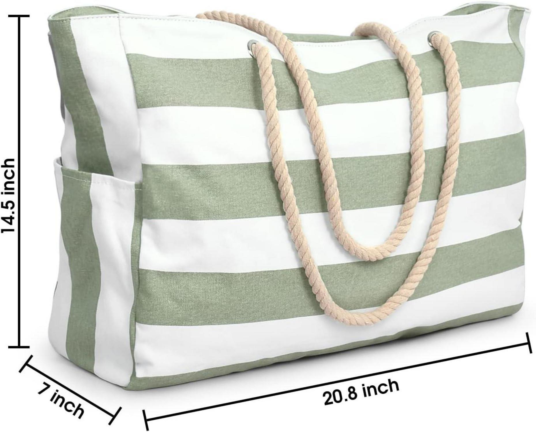 Strandtasche Wasserdicht Groß mit Reißverschluss in Grün