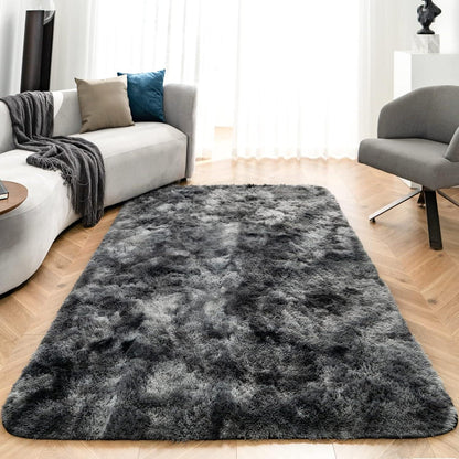Hochflor Shaggy Teppich Wohnzimmer Kinderzimmer 90x150 Dunkelgrau