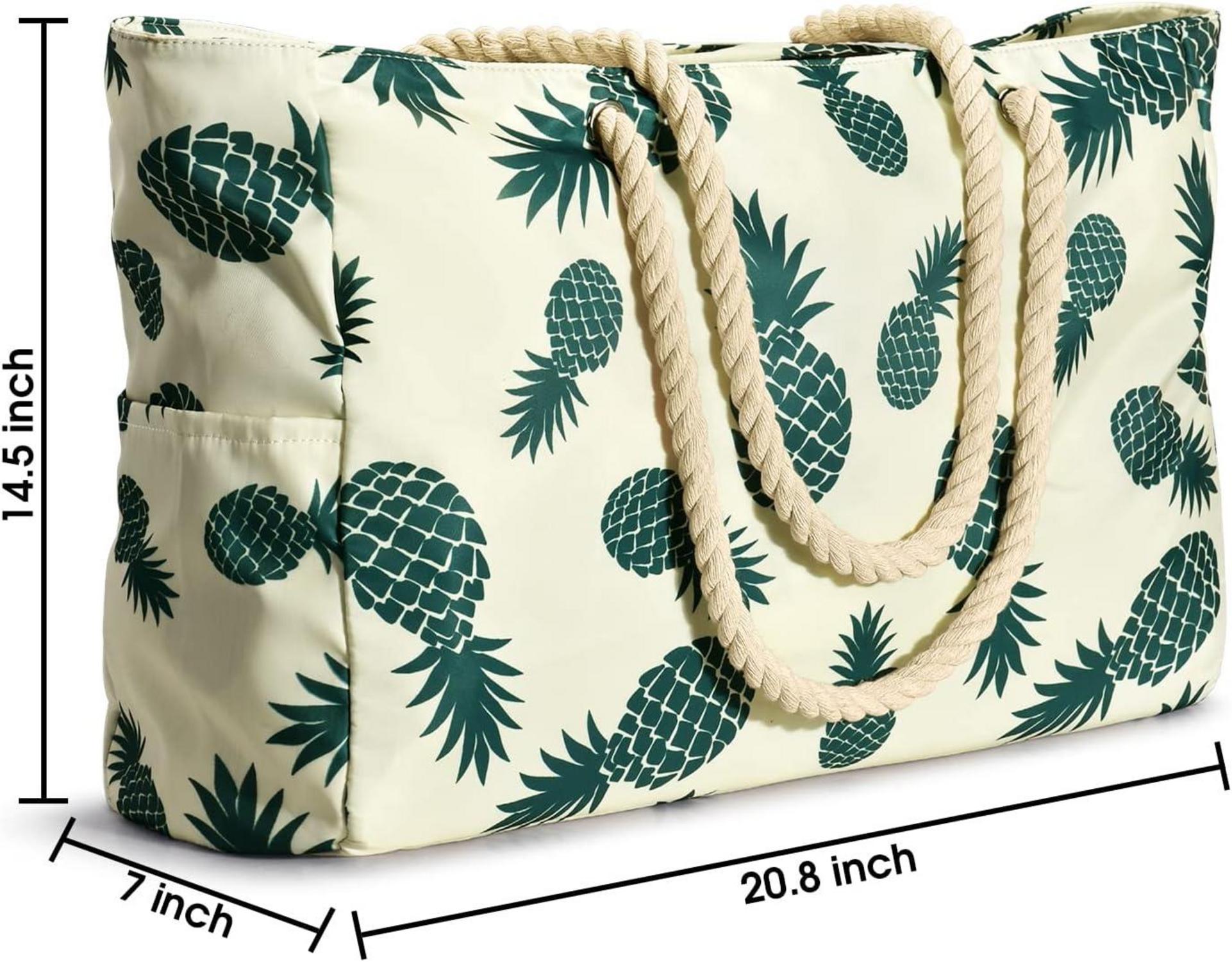 Oscaurt Strandtasche Groß Wasserdicht XXL Tote Bag mit Reißverschluss Ananas