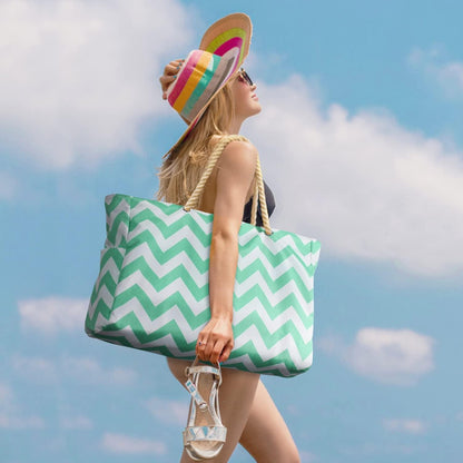 Strandtasche XXL Wasserdicht mit Reißverschluss Türkisgrün