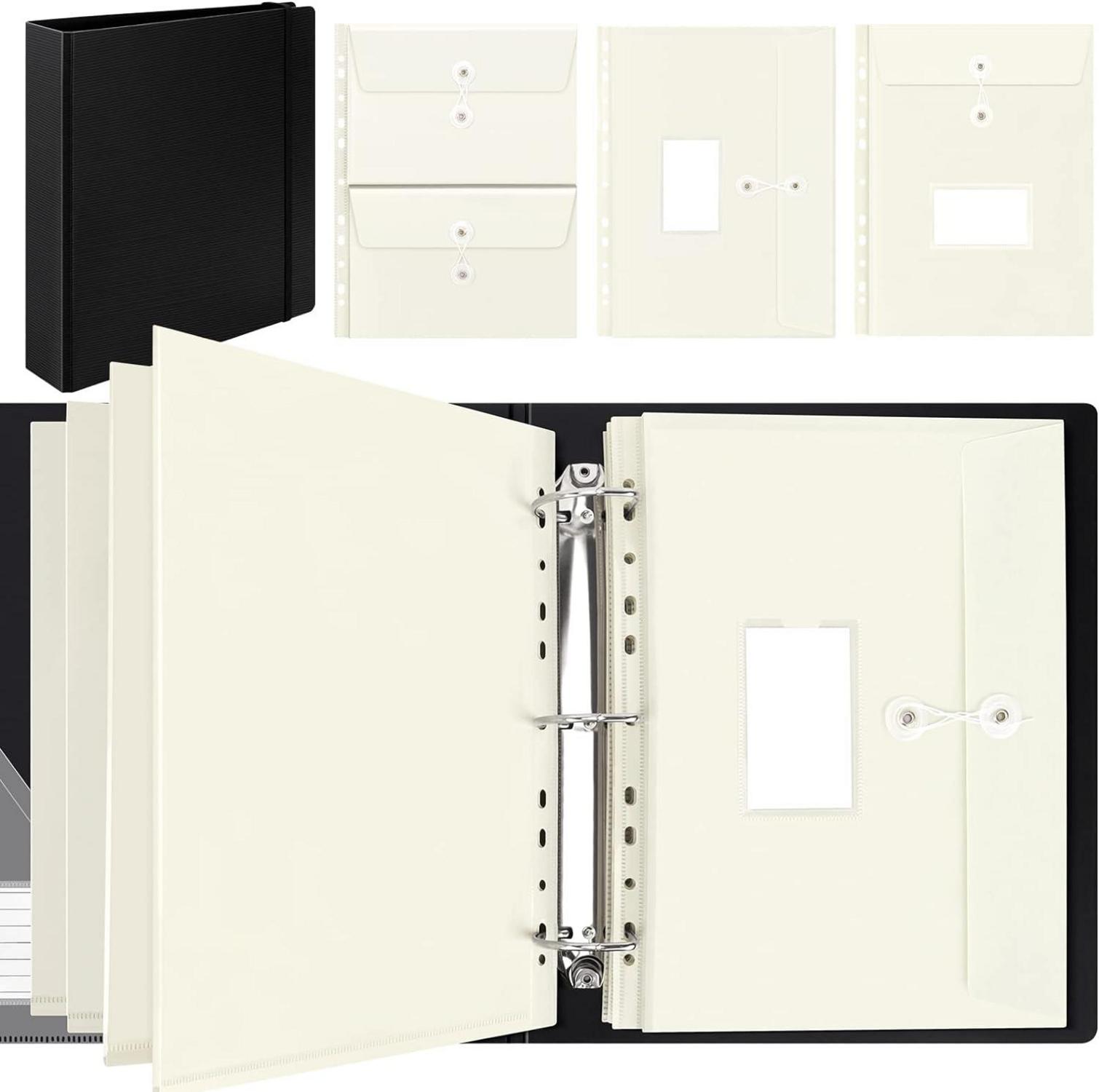 A4 Ordner Ringbuch Dokumententaschen Organizer Schwarz