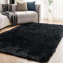 Shaggy Hochflor Teppich Antirutsch Weich Groß Schwarz 150x240cm