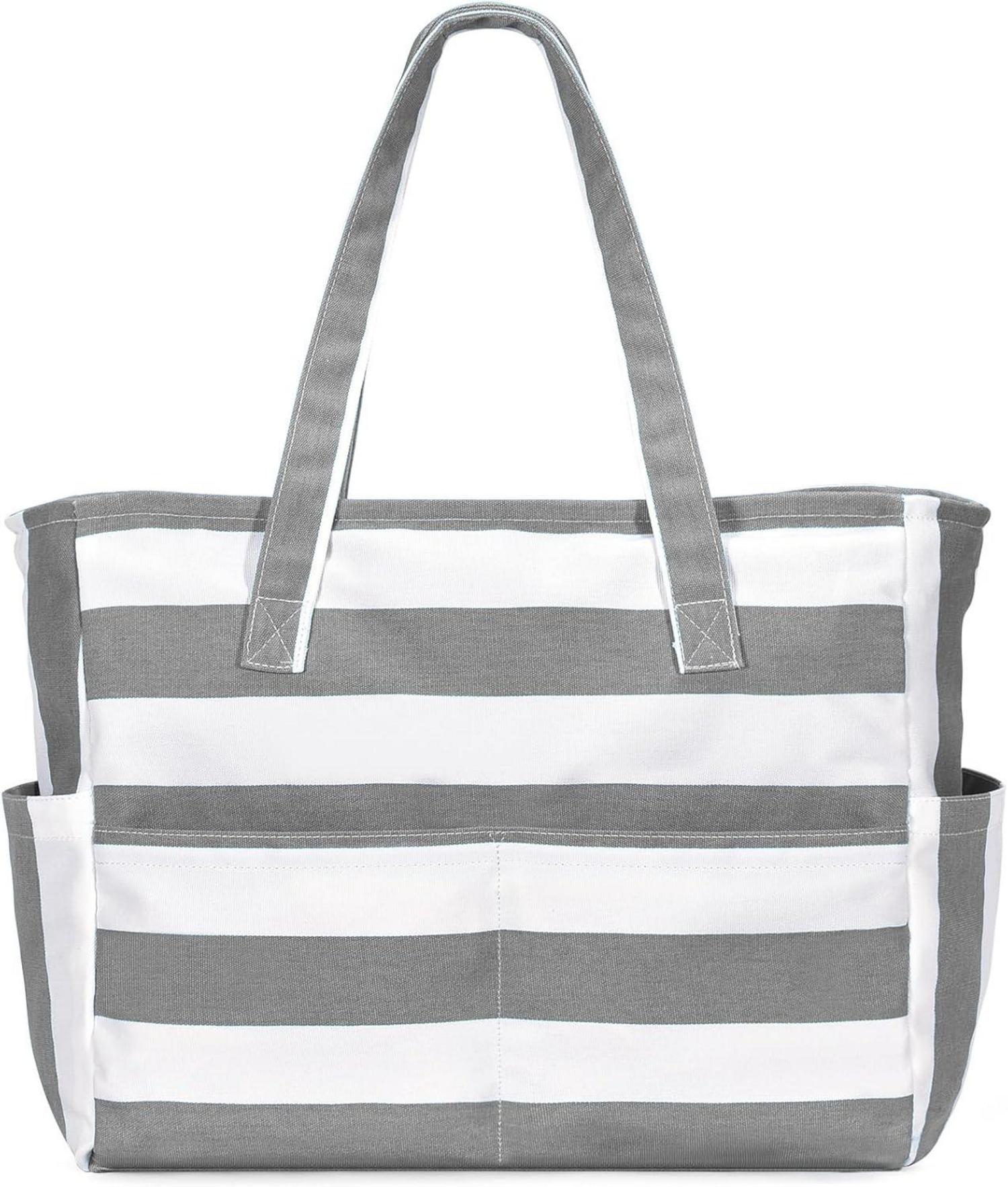Strandtasche XXL mit 9 Taschen, wasserdicht, Damen Schultertasche